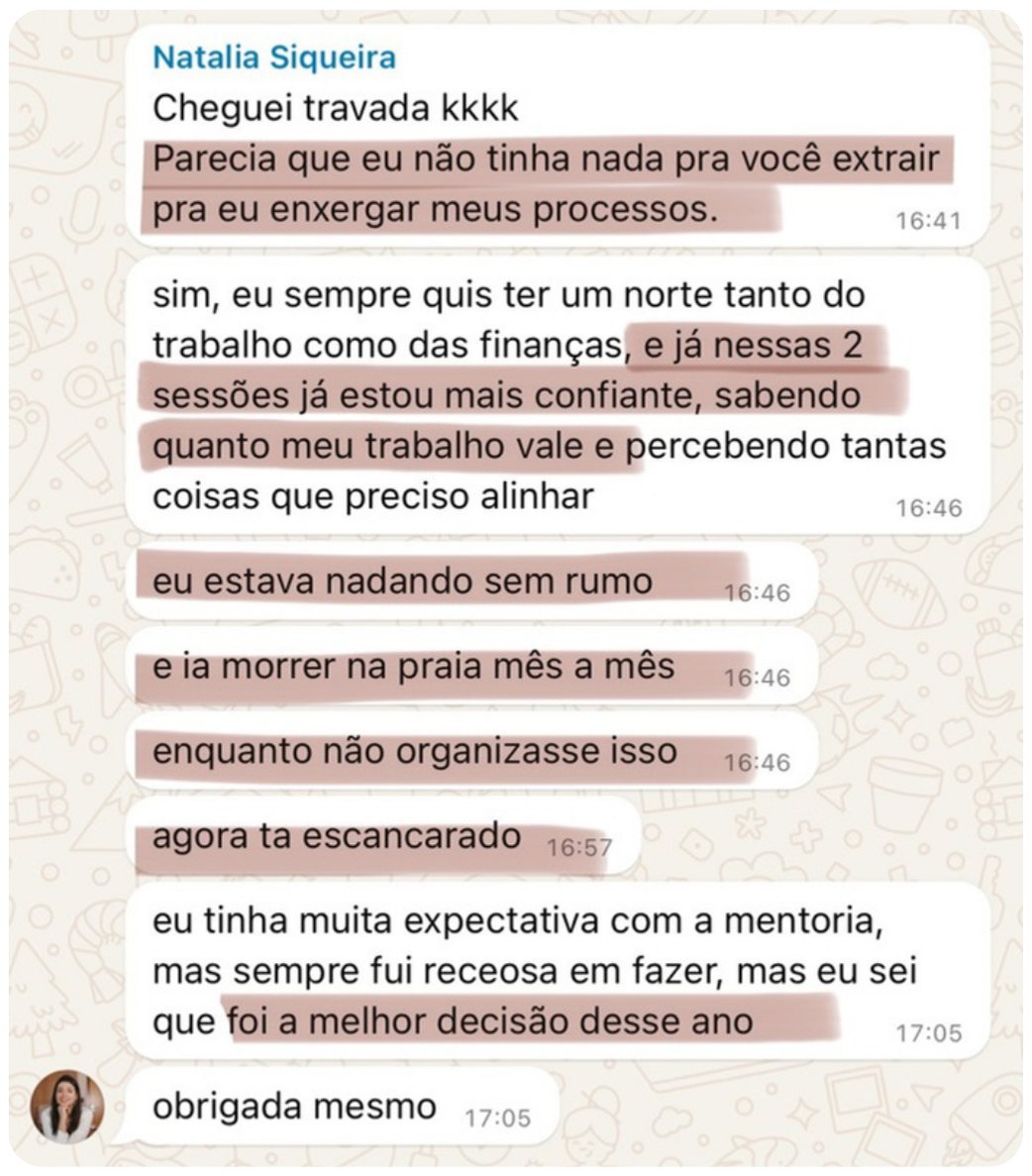 Depoimento de Natalia Siqueira por WhatsApp
