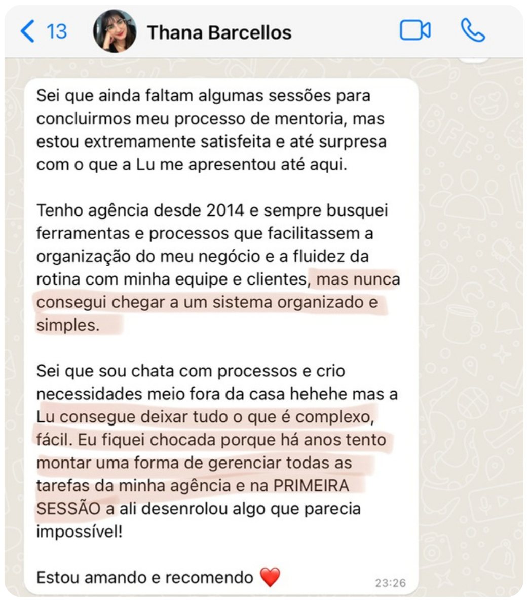 Depoimento de Thana Barcellos por WhatsApp